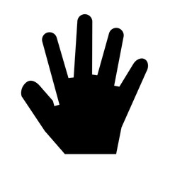 手、パー、手のひらを表す塗りつぶしスタイルのアイコン