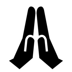 手、おねがい、拝む、両手を表す塗りつぶしスタイルのアイコン
