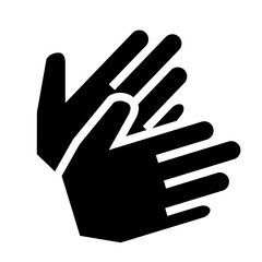 手、拍手、両手を表す塗りつぶしスタイルのアイコン