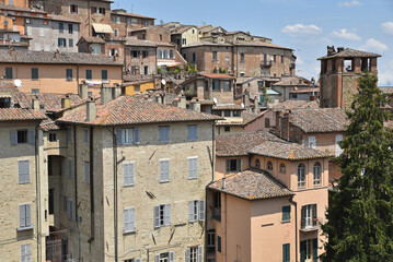 Fototapeta na wymiar Maisons médiévales à Perugia. Italie