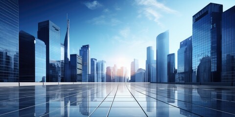 Abstract business buildings background. Generative AI