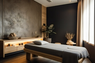 Modern Massage Room With Beautiful Interior. AI Generated