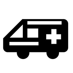 医療、救急車を表す塗りつぶしスタイルのアイコン