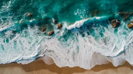 Fototapeten Ocean waves on the beach. AI Generated © EwaStudio