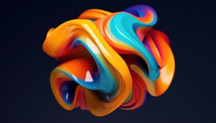 Abstract colorful shape 3D render background