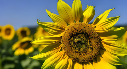 Illustration of a sunflower closeup