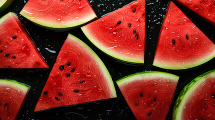  A wet cross-section watermelon, Generative Ai