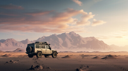 Desert themed scenery background, created with generative AI technology