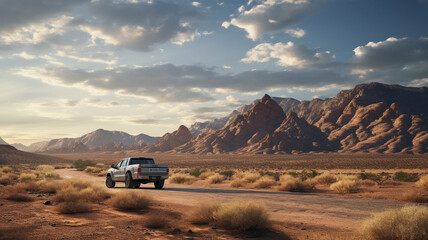 Desert themed scenery background, created with generative AI technology