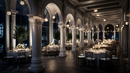 Wedding reception themed background, created with generative AI technology