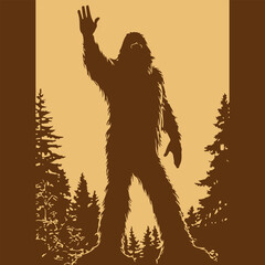 silhouette of a bigfoot vector