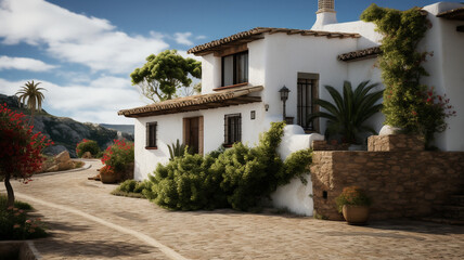 A spanish scenery background, created with generative AI technology