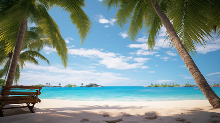 Fototapeta premium A tropical beach scenery background, created with generative AI technology