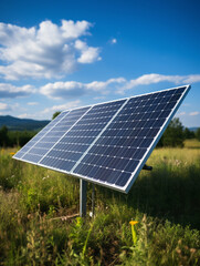 Solar pannels and clean energy, created with generative AI technology