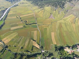 village bird's eye view drone shot
