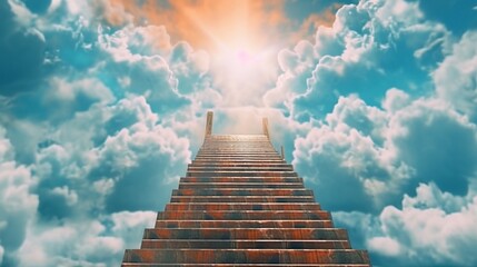 Stairs leading to heaven, Generative AI.