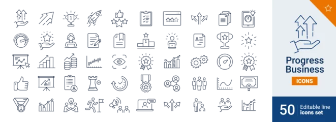 Foto op Plexiglas Progress Business icons Pixel perfect. growth, efficiency, optimization, productivity icons. Vector  © PixelDesign
