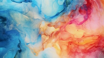 Translucent alcohol ink colors on a background, Generative AI.