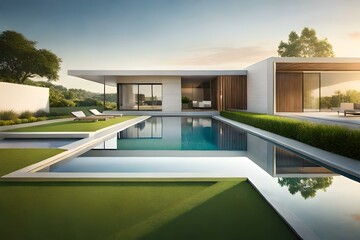 Fototapeta na wymiar modern villa with pool