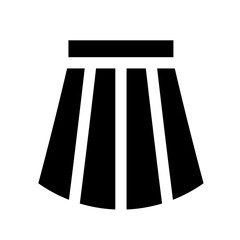 衣類、スカートを表す塗りつぶしスタイルのアイコン