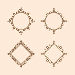 Floral Motif Paistley Traditional Ornament. Ornate element for design. Ornament pattern for wedding invitations, birthday and greeting cards. Traditional golden decor.