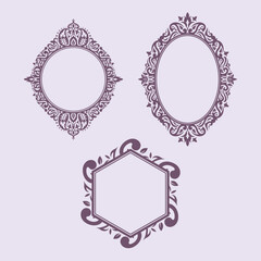 Floral Motif Paistley Traditional Ornament. Ornate element for design. Ornament pattern for wedding invitations, birthday and greeting cards. Traditional golden decor.