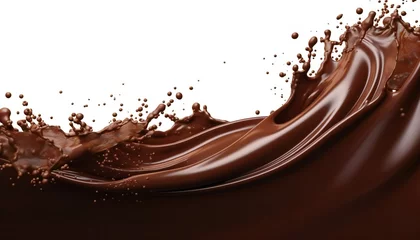 Foto op Plexiglas Wave of chocolate or cocoa splash on white background © kilimanjaro 
