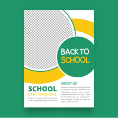 Back to School Kids Education Admission Event Flyer Template. Modern Professional School Poster Social Media Template Layout.