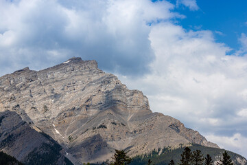 Summit of Cascade Mountain in Town of Banff, Canada,  With Copy Space