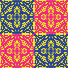 Vector illustration. Bright seamless graphic pattern.