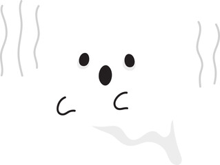 Illustration of a cute ghost character, Halloween concept.