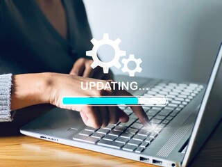Operating system upgrade concept Software installation and update process Keep the user's device up...