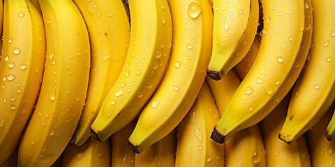 Fresh yellow bananas fruit background image. Generative AI graphic - Powered by Adobe
