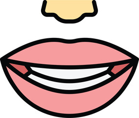 Lips sound articulation icon outline vector. Animation mouth. Tongue pronunciation color flat