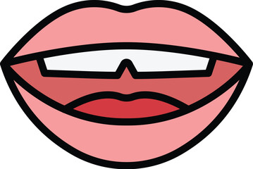 Speech sound icon outline vector. Mouth pronunciation. Speak sync color flat