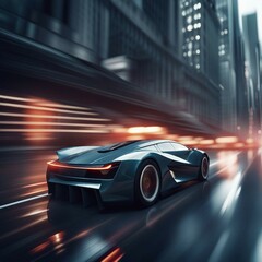 Obraz na płótnie Canvas light speed car