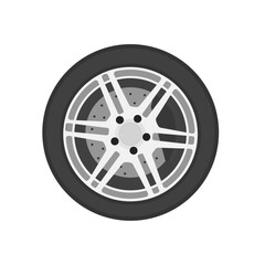 Obraz premium car wheel isolated on white background