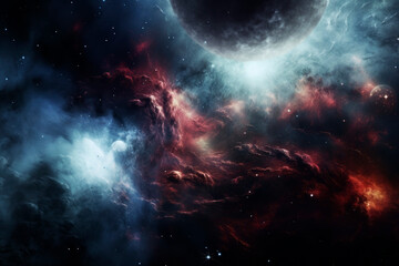 Obraz premium Beautiful blue galaxy. Generative AI