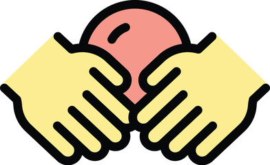 Kid fine motor icon outline vector. Game skills. Toy speech color flat