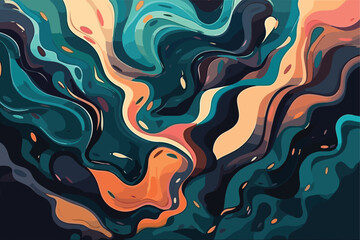 Fluid graphic shape vector art Abstract acrylic drop in water, Multicolored bright smoke abstract background colorful fog vibrant colors wallpaper swirl mix