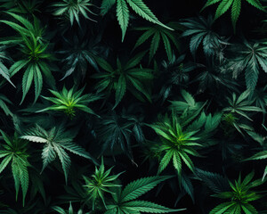 Fototapeta na wymiar Cannabis plant wallpaper with rich colors