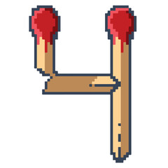 Numbers of matchstick font design in vector illustration