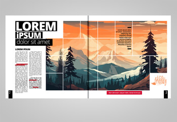 Brochure, ebook or presentation mockup ready for use, vector illustration easy to editable