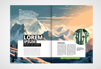 Brochure, ebook or presentation mockup ready for use, vector illustration easy to editable