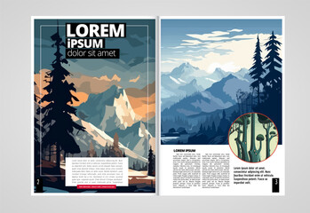 Brochure, ebook or presentation mockup ready for use, vector illustration easy to editable