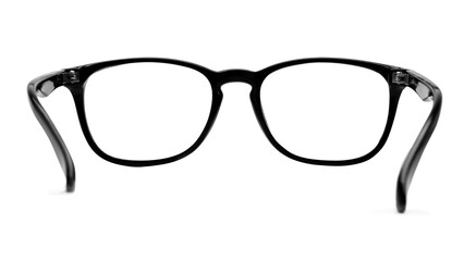 Stylish pair of glasses with black frame isolated on white