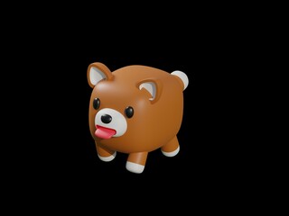 Brown dog walking isolated