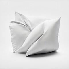 fluffy pillows interact overlapping onto a single whitish background