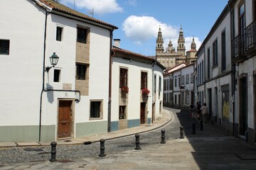 Rúa das Hortas, Santiago de Compestela, looking towards the Cathedral.