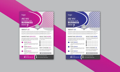 Obraz premium A modern business flyer 2 layout with gradient accents. Size: 8.2677 in x11.6929 in Multipurpose Add your own text and images Easy to use modern business flyer.